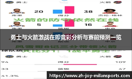 勇士与火箭激战在即竞彩分析与赛前预测一览