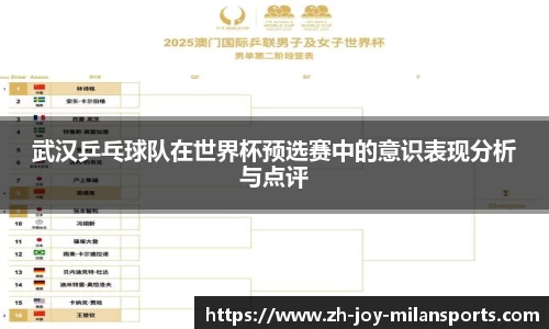 武汉乒乓球队在世界杯预选赛中的意识表现分析与点评